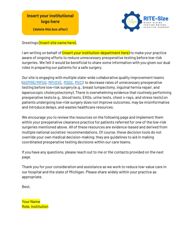 RITE-Size primary care physician letter page 1